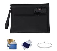 Monedero con cerradura - Monedero con cerradura de doble pared, caja registradora segura, cartera de moda, funda para pasaporte con bloqueo | Organizador de depósitos bancarios de emergencia, diario