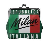 Monedero con cierre de beso con diseño de Milán, Italia, exquisito, versátil, con cremallera, para monedas, tarjetas