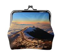 Monedero con cierre de beso, mini monedero Mauna Kea Summit Sunset Carteras de cuero para mujer