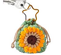 Monedero con de fruta - de punto, llavero para bolso de mano, dulce bolso de ganchillo de flores | lindo mini titular de tarjetas de monedas para mujeres, niñas, bolsos, escolar