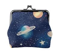 Monedero con diseño de cielo estrellado, diseño de universo espacial, elegante, único, bonito monedero con cierre de beso, impermeable, para monedas