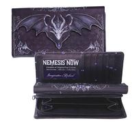 Monedero con diseño de escamas de dragón en relieve, aspecto de cuero, patrón de escamas decorativas, 10 x 3 x 19 cm