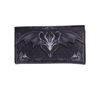 Monedero con diseño de escamas de dragón en relieve, aspecto de cuero, patrón de escamas decorativas, 10 x 3 x 19 cm