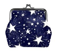 Monedero con diseño de Estrellas y Cielo Azul Oscuro para Mujer y niña, Bolso de Mano con Hebilla, Bolso de Mano con Cierre de Beso