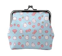 Monedero con diseño de fresa de personajes de dibujos animados, monedero, lápiz labial, organizador de accesorios cosméticos, para uso diario, Black, Talla única, Bolsa para monedas