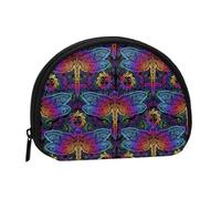 Monedero con diseño de libélula india mandalas, bonito monedero para mujer, pequeño monedero