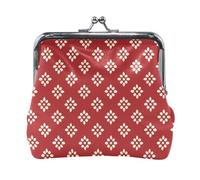 Monedero con diseño de luna y estrellas amarillas con cierre, monedero de material reciclado para mujer, Rojo floral, one size, Rojo floral