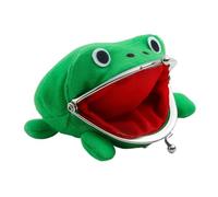 Monedero con diseño de rana, llavero de peluche con diseño de rana de dibujos animados para mujer, accesorio, Green, 1 pieza