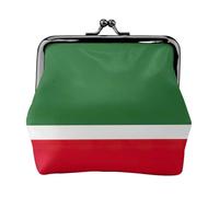 Monedero con estampado de bandera de la República de Chechenia, cartera minimalista ligera para festivales de música y conciertos, Black, Talla única, Decoración de arte