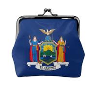 Monedero con estampado de bandera de Nueva York, monedero pequeño con cierre de beso, para monedas, tarjetas, objetos pequeños