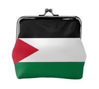 Monedero con estampado de bandera de Palestina, cartera minimalista ligera para festivales de música y conciertos, Black, Talla única, Decoración de arte