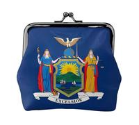 Monedero con estampado de bandera del estado de Nueva York, monedero pequeño con cierre de beso, para monedas, tarjetas, objetos pequeños