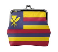 Monedero con estampado de bandera del Reino de Hawái, mini monedero para mujer, monedero pequeño para tarjeta de crédito y llave de identificación, Negro -, Talla única, Vintage