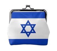 Monedero con estampado de bandera israelí, cartera minimalista ligera para festivales de música y conciertos, Black, Talla única, Decoración de arte