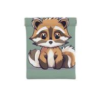 Monedero con estampado de campos de golf y árboles, organizador de monedas, soporte de cambio, cartera de viaje pequeña, para monedas, cambio, auriculares, Caricatura lindo mapache, One Size, Moderno