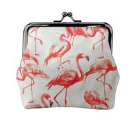 Monedero con estampado de flamencos sobre blanco, para mujer, 11,5 x 10,5 cm, exquisito, Negro -, Talla única
