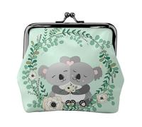 Monedero con estampado de koala, monedero con cierre de beso, pequeño bolso vintage para hombres y mujeres, Black, Talla única, Bolsa para monedas