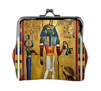 Monedero con estampado de la serie de la tribu del antiguo Egipto para mujer, bolsa compacta con cierre de beso con cremallera, viajes, compras, regalo