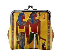Monedero con estampado de la serie de la tribu del antiguo Egipto para mujer, bolsa compacta con cierre de beso con cremallera, viajes, compras, regalo