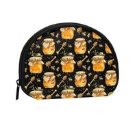 Monedero con estampado de miel y abeja, mini monederos para mujer, bonito bolso pequeño para monedas
