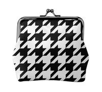 Monedero con estampado de pata de gallo para mujer, monedero pequeño con cierre de beso, para monedas, tarjetas, objetos pequeños