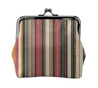 Monedero con estampado de rayas de personajes exquisito y versátil con cierre de beso, bonita cartera pequeña con cremallera para monedas y tarjetas