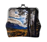 Monedero con estampado de Rocky Mountain Range, mini monedero para mujer, monedero pequeño para tarjeta de crédito y llave de identificación, Negro -, Talla única, Vintage