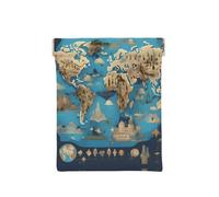 Monedero con estampado Yin Yang, organizador de monedas, soporte de cambio, cartera de viaje pequeña, para monedas, cambio, auriculares, Mapa geográfico del mundo, One Size, Moderno