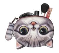 Monedero con Forma de Animal - de Dinero con Cremallera en Forma de Gato, Mini Billetera Suave y portátil, diseño Ligero y Lindo | Tarjetas celulares Ideales, Joyas, Monedas, Gris Claro