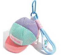 Monedero con forma de sombrero y mini llavero de bolsa, accesorio creativo para mujeres y hombres, almacenamiento portátil con cremallera y pulsera, para cambio, lápiz labial, auriculares y llaves