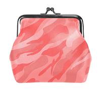 Monedero con hebilla con textura de camuflaje rosa multicama, bolsa vintage con hebilla, bolsa de mano con cierre de beso, monedero con cierre floral para mujeres y niñas, Multicolor 05, Talla única,