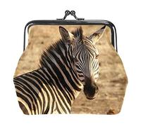 Monedero con hebilla de animales de África de cebra, bolsa vintage con hebilla, bolsa de mano con cierre de beso, monedero con cierre floral para mujeres y niñas, Multicolor 10, Talla única,