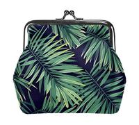 Monedero con hebilla de hojas verdes con patrón de flores rojas botánicas, bolsa de mano con hebilla, bolsa de mano con cierre de beso, monedero con cierre floral para mujeres y niñas, Multicolor 12, Talla única, Organizador de bolsas