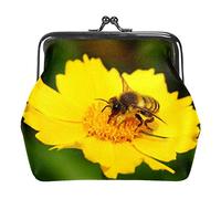 Monedero con hebilla morada y flor de lavanda, bolsa vintage con hebilla, bolsa de mano con cierre de beso, monedero con cierre floral para mujeres y niñas, Multicolor 02, Talla única, Organizador de