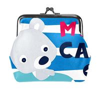 Monedero con hebilla pequeña, diseño de oso de dibujos animados con texto en inglés "I Love My Car Pouch Kiss-Lock Clasp Change Purse Wallets, Multicolor 19, Talla única, Organizador de bolsas