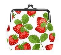 Monedero con Hebilla pequeña, Monedero con diseño de Fresa y Frutas Tropicales de Verano, Cierre con Cierre de Beso, Monedero, Carteras