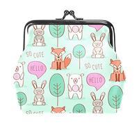 Monedero con Hebilla pequeña So Cute Pig and Fox Pouch Kiss-Lock Broche Cambio Monedero Carteras