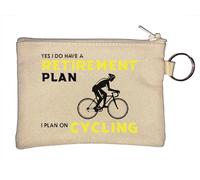 Monedero con llavero con texto en inglés "Yes I Do Have A Retirement Plan I Plan On", color beige, beige, Talla única