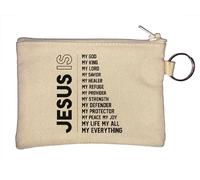 Monedero con llavero de Jesús is My God My King My Lord My Saviour, color beige, beige, Talla única