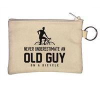 Monedero con llavero Never Underestimate an Old Guy On A Bicycle Beige, beige, Talla única