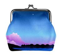 Monedero con Paisaje Marino y Agua de Luna Llena, Monedero, Bolsa de Cambio, Regalos para Mujeres, niños y niñas, Llavero