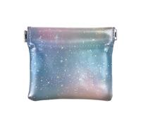 Monedero con patrón de destello azul y morado, monedero, monedero de piel sintética, bolsillo para monedas, para mujeres, niñas y hombres