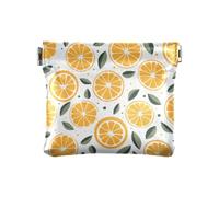 Monedero con patrón de frutas naranjas, monedero, monedero, monedero, monedero, monedero de piel sintética, bolsillo para monedas, para mujeres, niñas y hombres