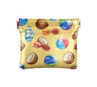 Monedero con patrón de lentes de sol de coco, monedero, monedero, monedero, monedero, de piel sintética, bolsillo para monedas, para mujeres, niñas y hombres