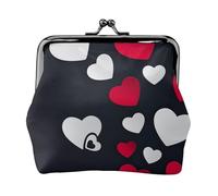 Monedero con texto "Happy Valentine's Day2 para mujer, cartera pequeña para mujer, pequeña bolsa de maquillaje para bolso, cartera retro ultrafina, Negro -, Talla única, Art Deco
