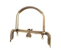 Monedero de 18 cm con marco de metal y cierre de beso, hebilla automática for envolver con alambre y sujetarlo con ambas manos, cuadrado, bronce para bolso de bricolaje