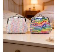 Monedero de 2 piezas, mini monedero para mujeres y niñas, colorido y de doble cara con cierre de cierre de beso para llaves, monedas, lápiz labial, Varios colores, Mini