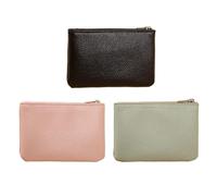 Monedero de 3 piezas, monedero pequeño, monedero con cremallera, mini billetera suave, mini monedero, conveniente para guardar cambio, llaves, artículos pequeños, etc., negro, verde claro, rosa, talla