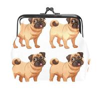 Monedero de animales de granja, pato, perro, pollo, cerdo, vaca, azul, con hebilla, bolsa de embrague, monedero con cierre floral, carteras para mujeres y niñas, Multicolor 05, Talla única,