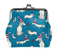 Monedero de animales de granja, pato, perro, pollo, cerdo, vaca, azul, con hebilla, bolsa de embrague, monedero con cierre floral, carteras para mujeres y niñas, Multicolor 01, Talla única,